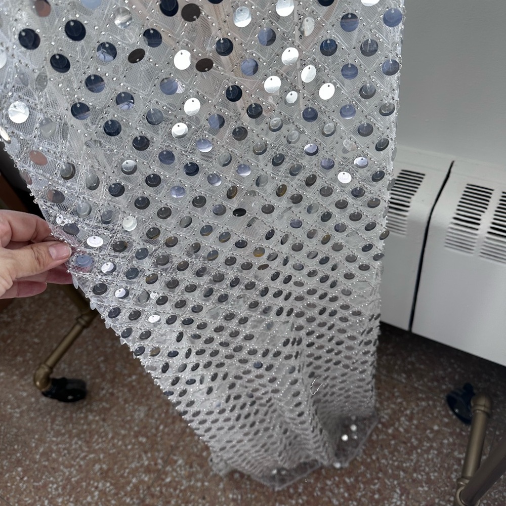 For Love & Lemons Charelle Maxi Dress in Silver - Size Small - Picture 9 of 11